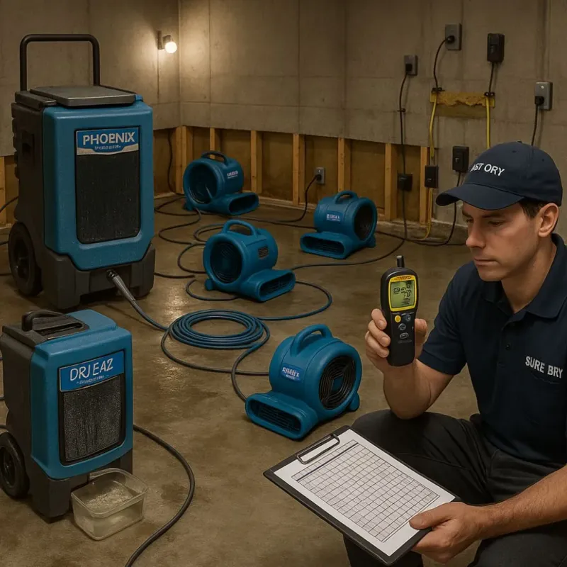 Structural Drying and Dehumidification process in Addison, TX